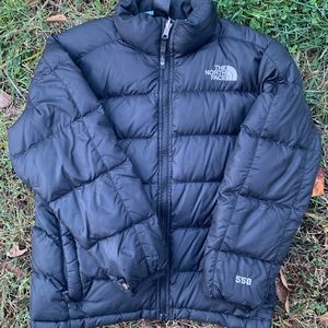 Boys medium black North Face coat jacket